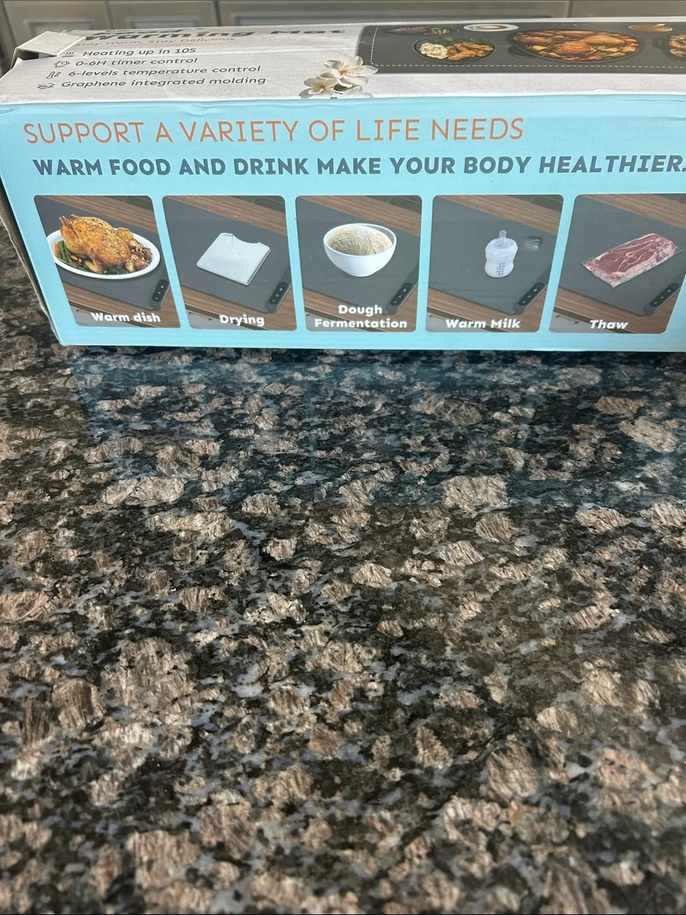 LBOLHZO  GRAY FOOD WARMING MAT NWT
